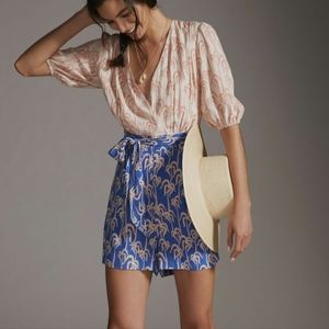 Scotch and Soda Romper from Anthropologie with palm print and removable tie belt